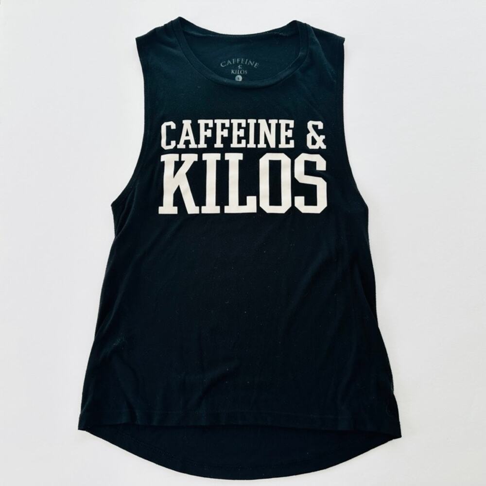Caffeine and Kilos Ladies Tank Top Black Size Small Muscle Tech Crossfit Workout